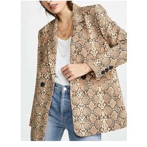 Anine Bing Oversized Animal Print Blazer XS